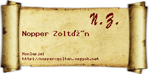 Nopper Zoltán névjegykártya